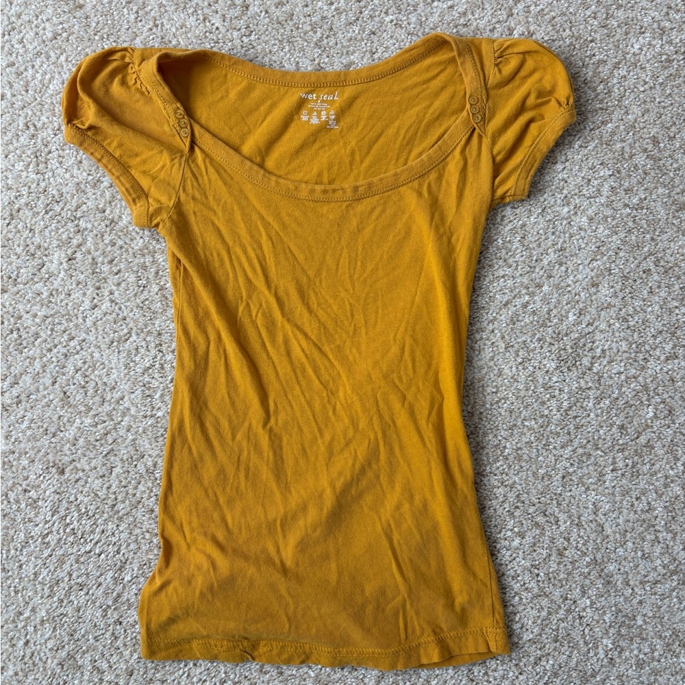 Wet Seal Mustard Short Sleeve Top